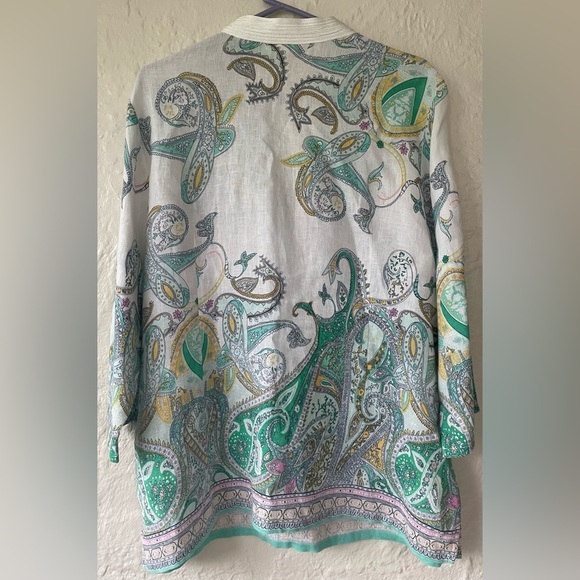 CHARTER CLUB LUXURY LINEN TUNIC BOHO HIP STYLISH BEAUTIFUL SOUCHE NECKLINE; XL - Picture 5 of 5